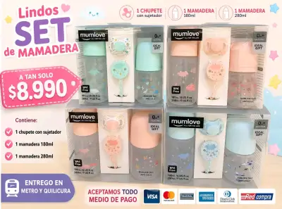 Set de Mamadera y Chupete Mumlove 280ml y 180ml - miniatura 1