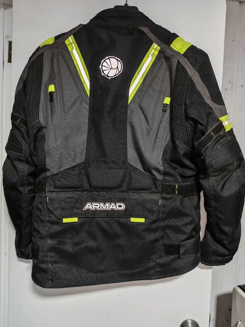 Chaqueta de moto Armad negra con detalles reflectantes - 1
