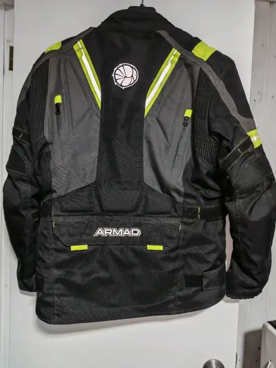 Chaqueta de moto Armad negra con detalles reflectantes - miniatura 1