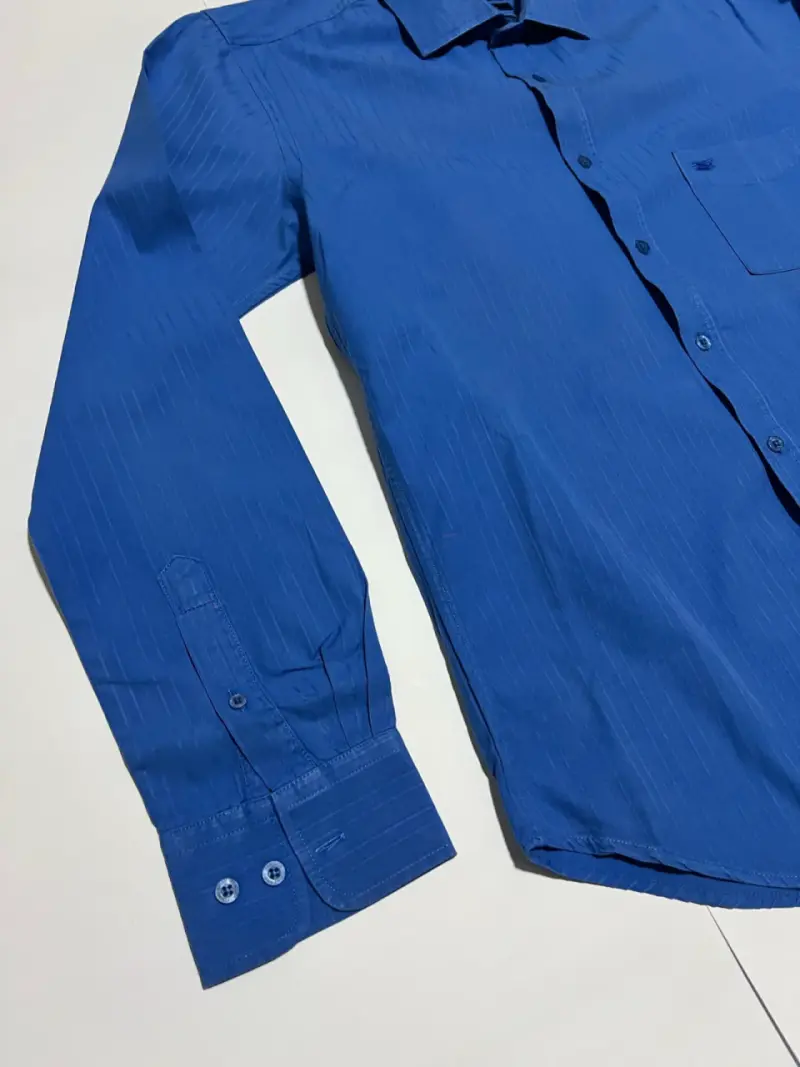 Camisa azul de algodón Ferouch para hombre - 2