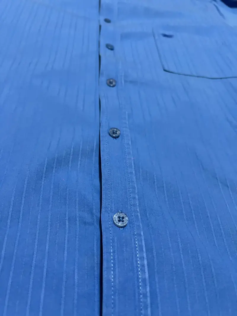 Camisa azul de algodón Ferouch para hombre - 6