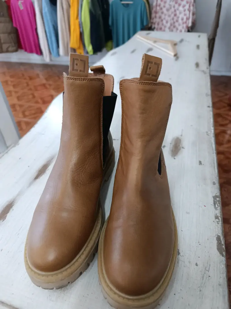 Botines de cuero marrón Elbsand - 1