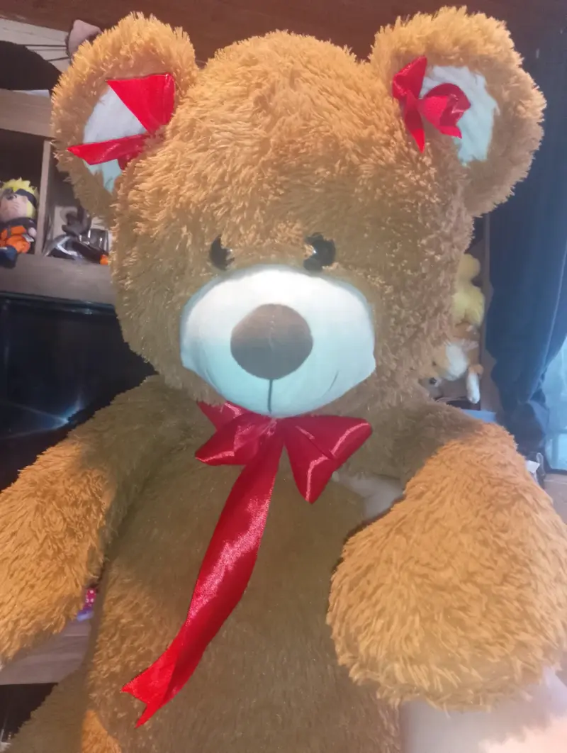 Osito de Peluche Gigante con Lazo Rojo - 1