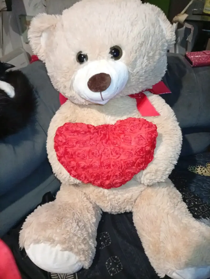 Osito de Peluche Gigante con Lazo Rojo - 3