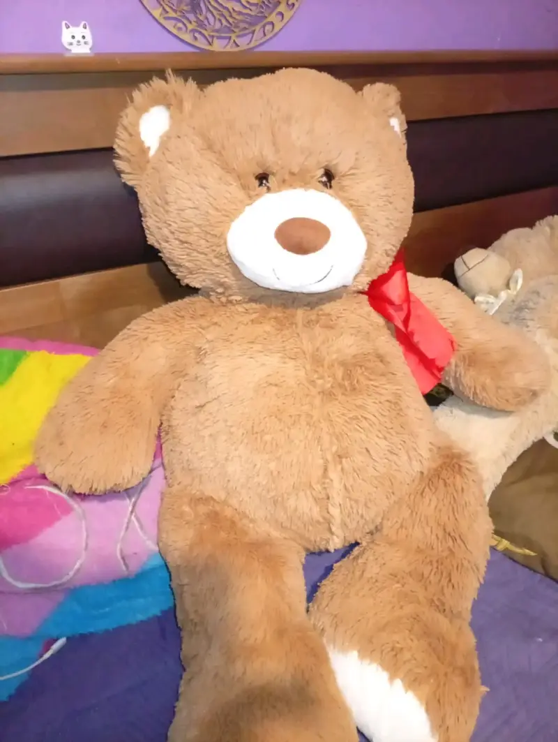 Osito de Peluche Gigante con Lazo Rojo - 6