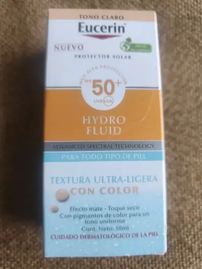 Protector Solar Eucerin Hydro Fluid FPS 50+ Tono Claro - miniatura 1