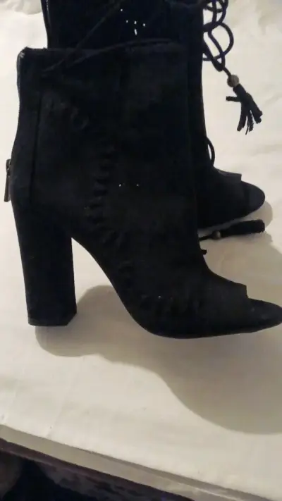 Botines de tacón alto abiertosnegros - miniatura 4