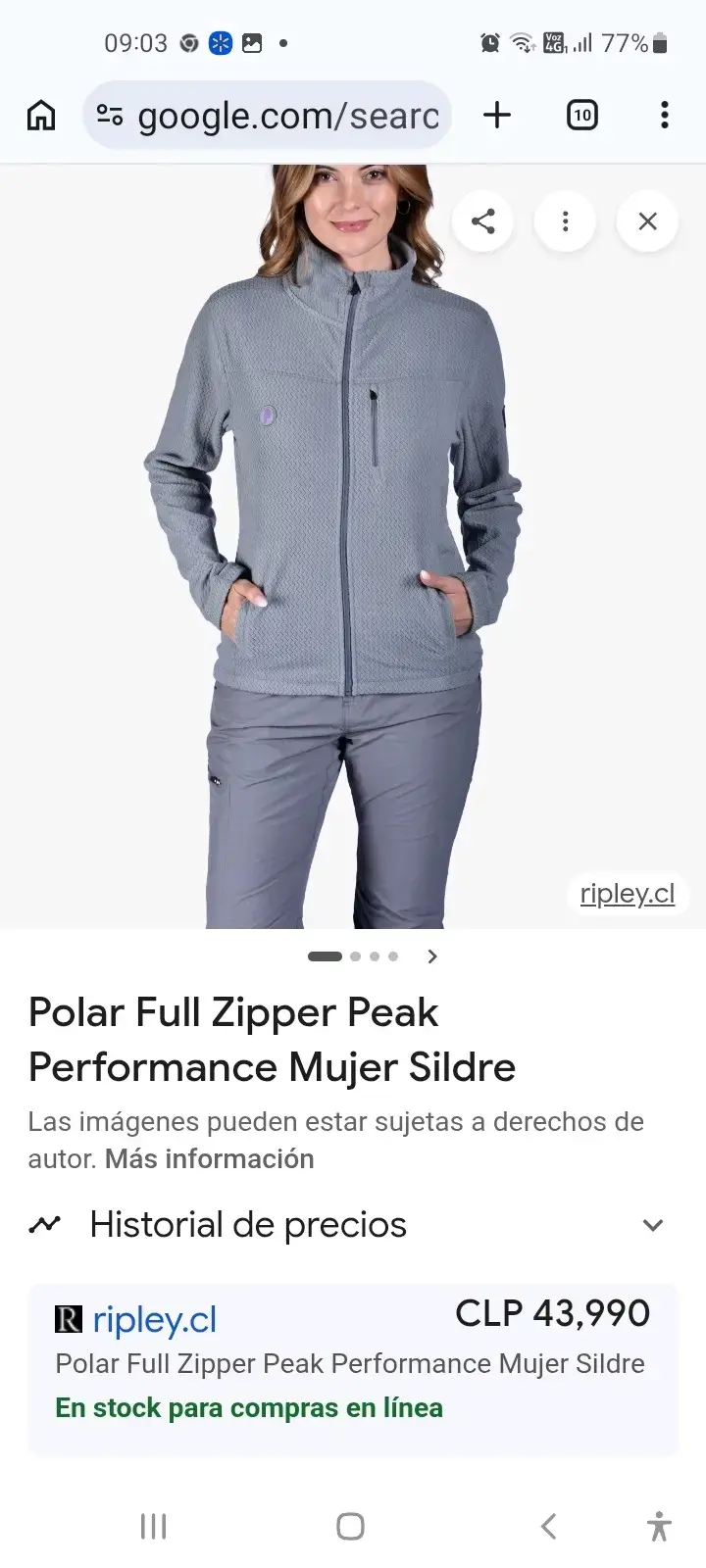 Chaqueta Polar Roja Mujer Full Zipper - 2