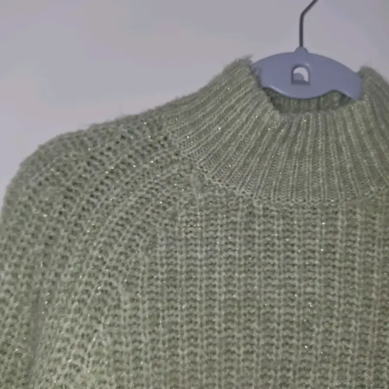 Suéter verde claro tejido Sybilla talla XS - 4