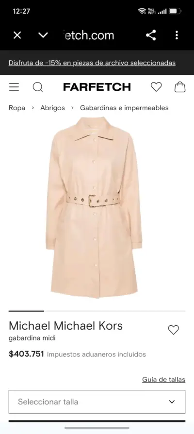 Gabardina rosa Michael Kors con capucha - miniatura 3