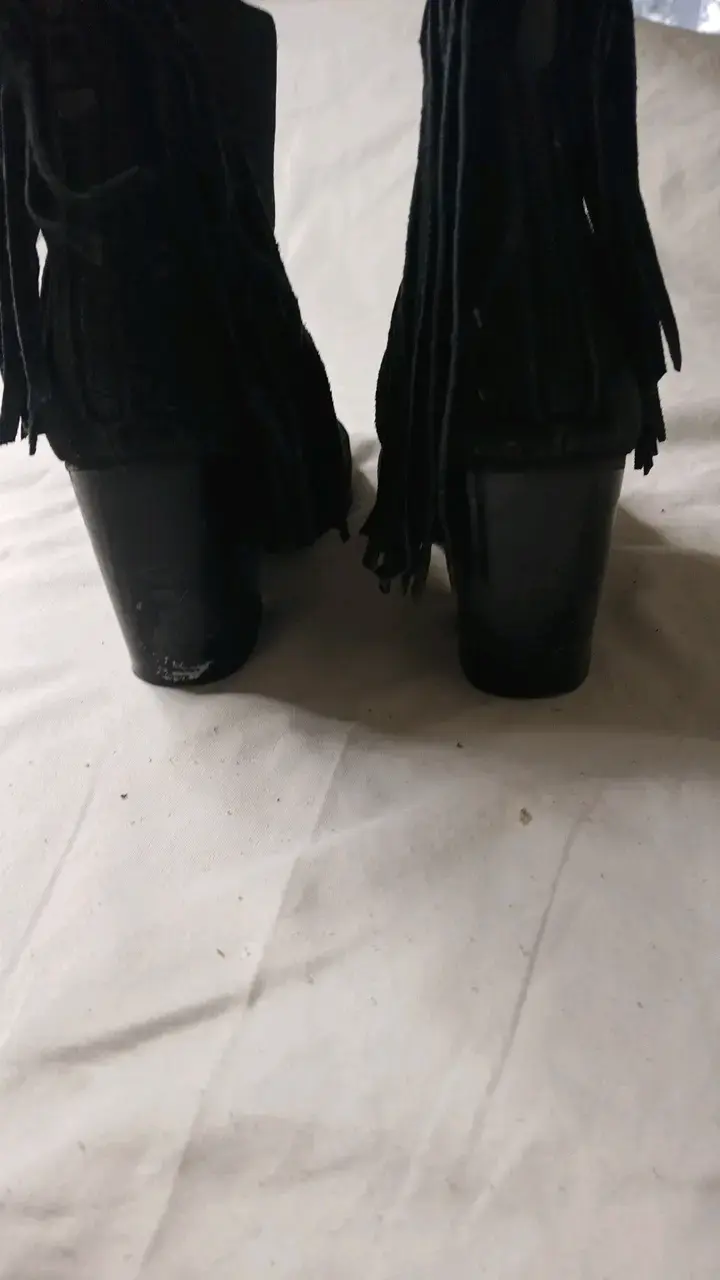Botines negros con flecos para mujer - 3