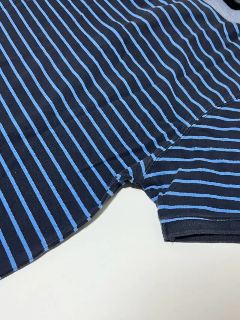 Polera Polo Rayada Azul Ferouch Talla L - 4