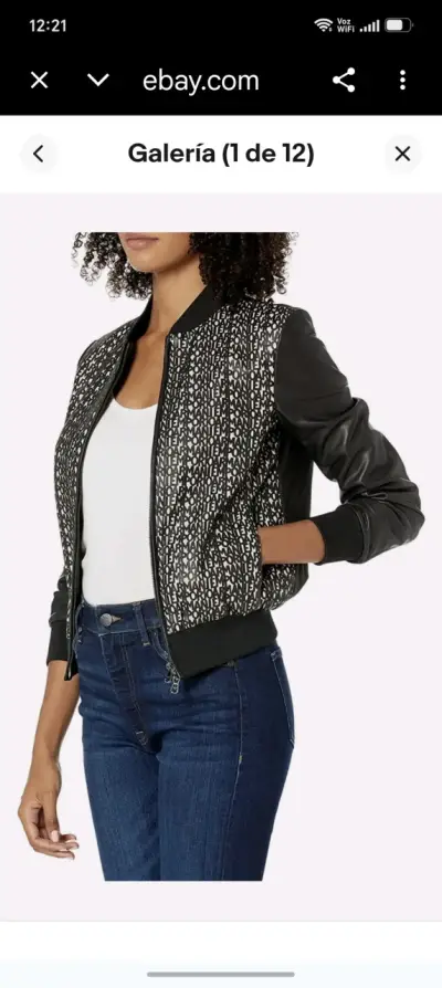 Chaqueta bomber Emporio Armani negra con diseño - miniatura 1