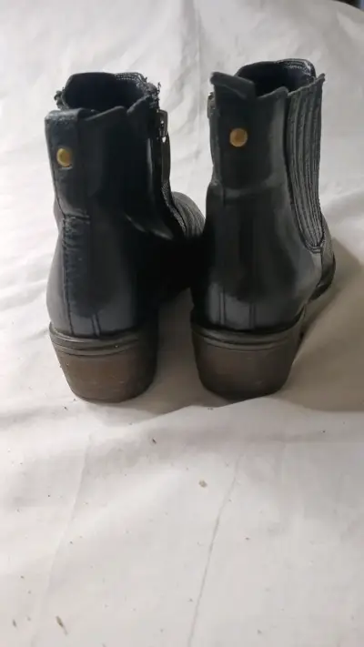 Botines de cuero negro para mujer - miniatura 4