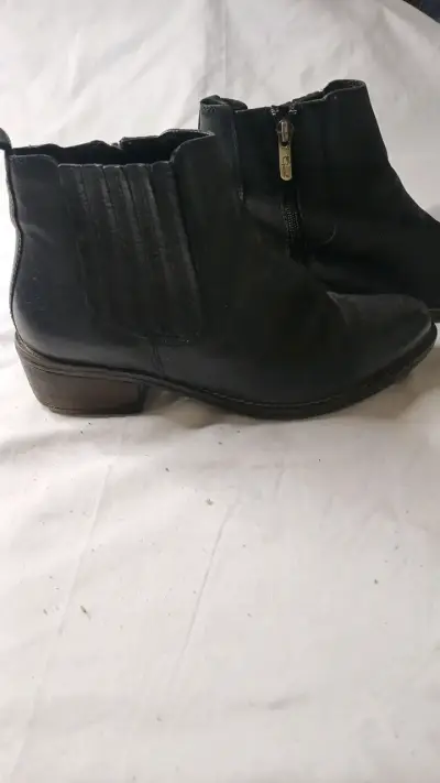 Botines de cuero negro para mujer - miniatura 5