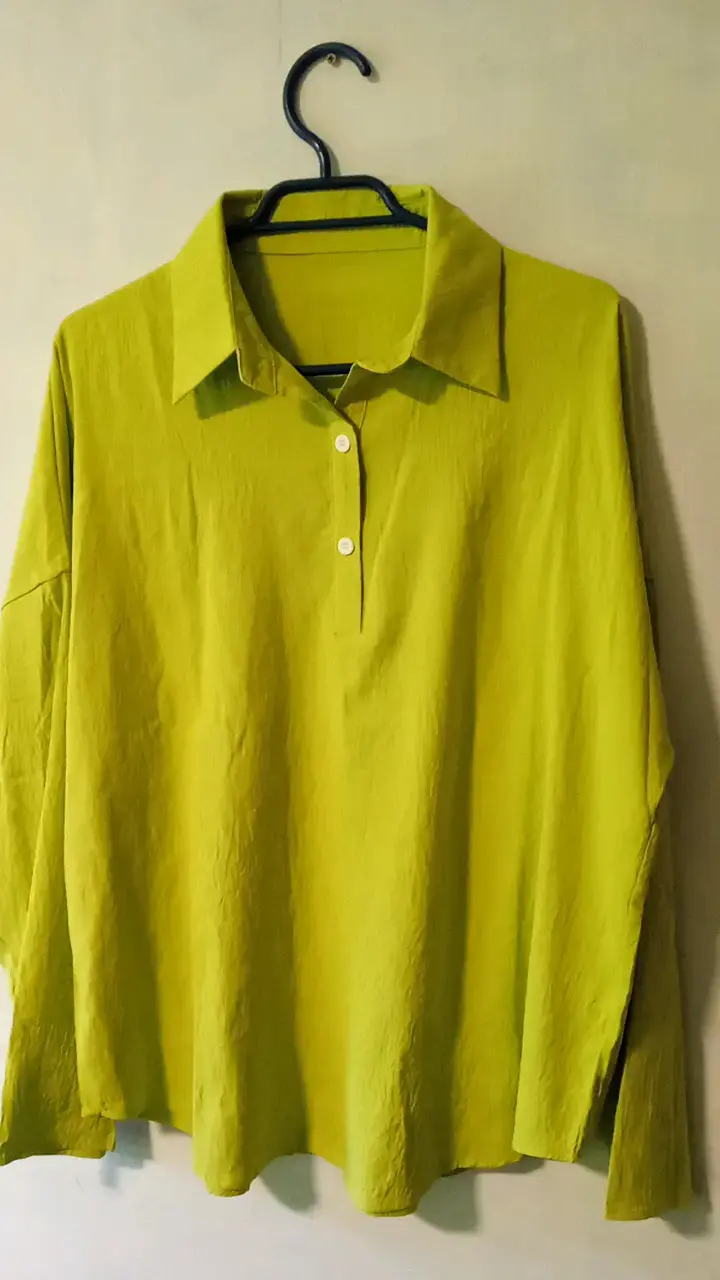 Camisa verde lima de manga larga - 1