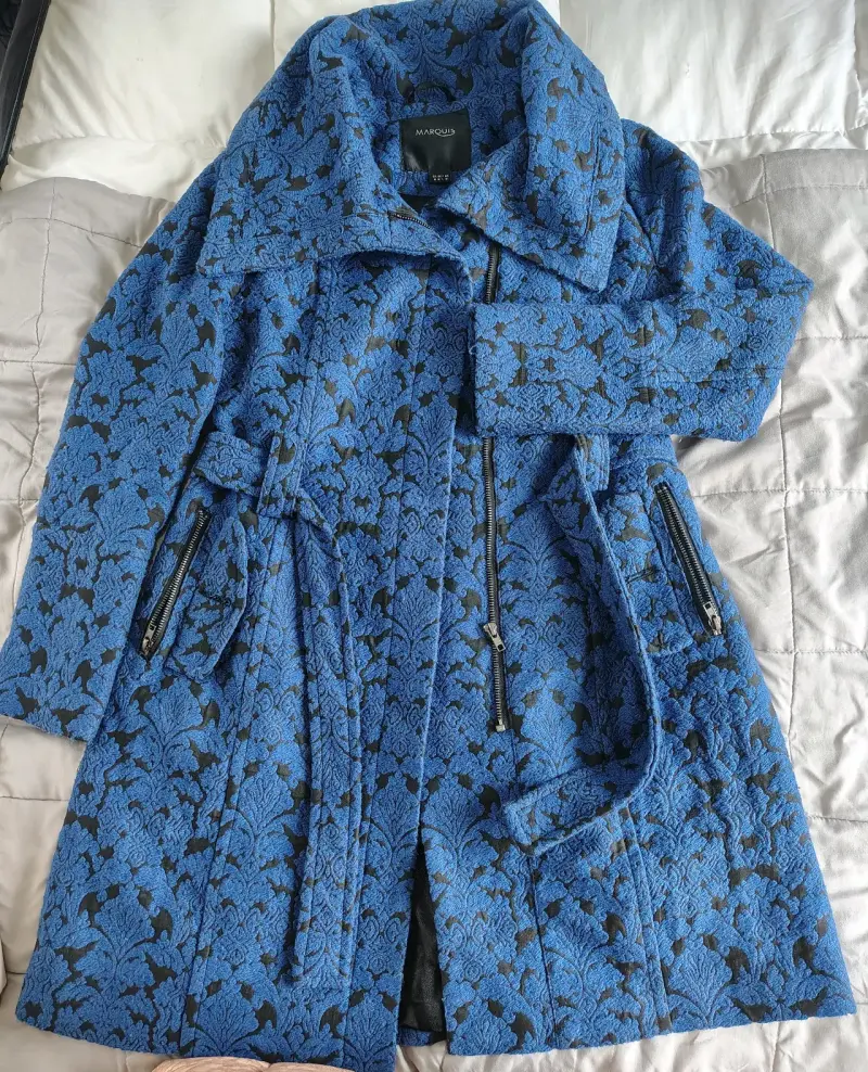 Abrigo azul estampado de mujer Marquis