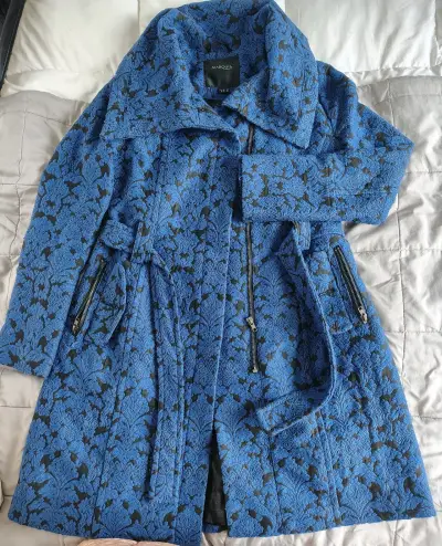 Abrigo azul estampado de mujer Marquis - miniatura 1