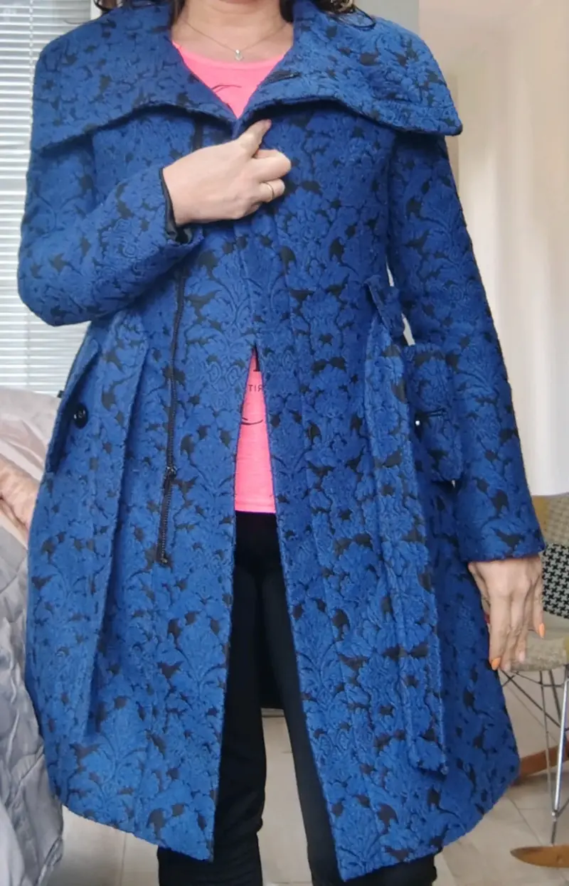 Abrigo azul estampado de mujer Marquis - 4