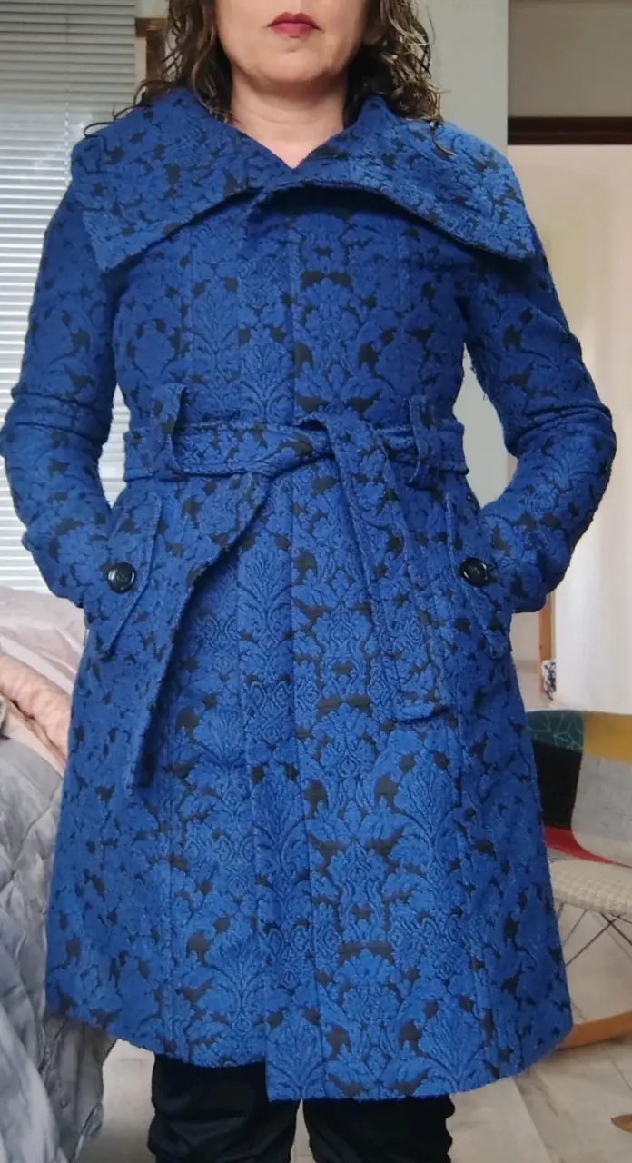 Abrigo azul estampado de mujer Marquis - 5