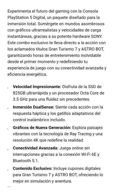 Consola Sony PS5 Digital Edition con Astro Bot y Gran Turismo 7 - miniatura 4