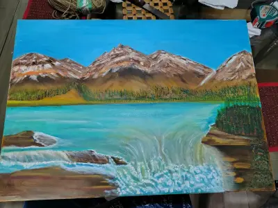 Cuadros pintados a mano con paisajes y animales - miniatura 2