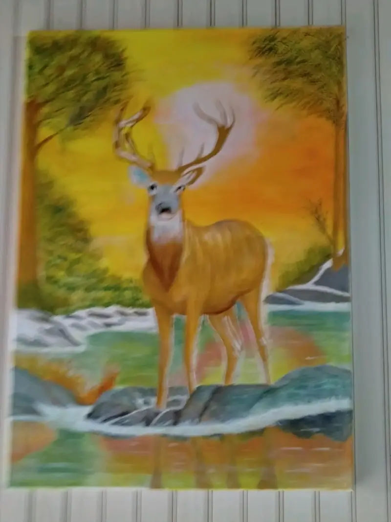 Cuadros pintados a mano con paisajes y animales - 4
