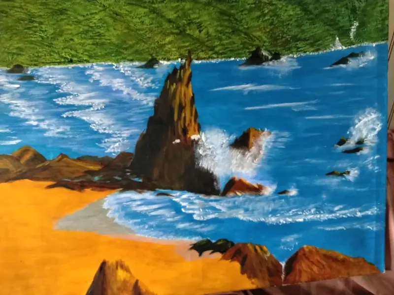 Cuadros pintados a mano con paisajes y animales - 6