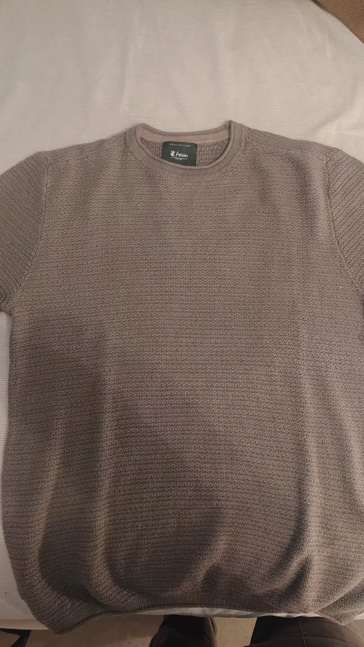 Suéter marrón tejido para hombre Hojas - 1