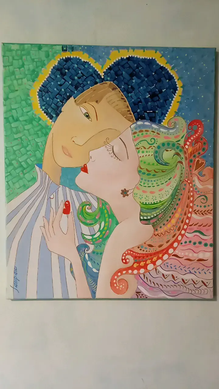 Cuadro Decorativo de Pareja en Estilo Moderno