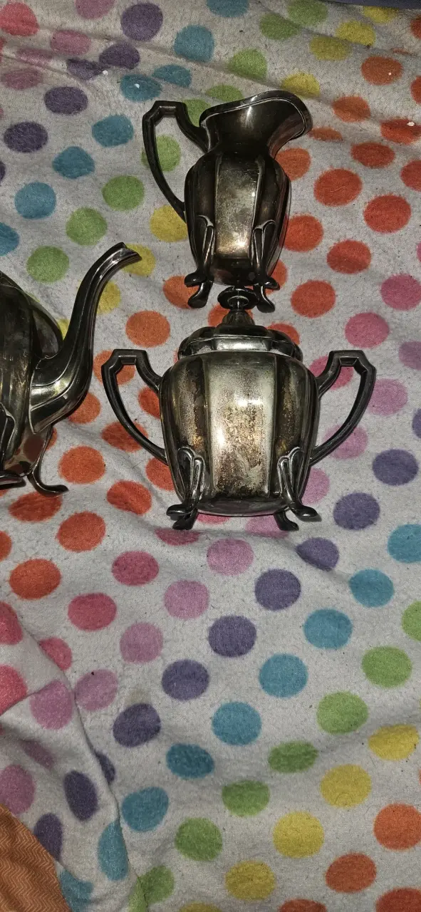 Juego de té de plata vintage - 1
