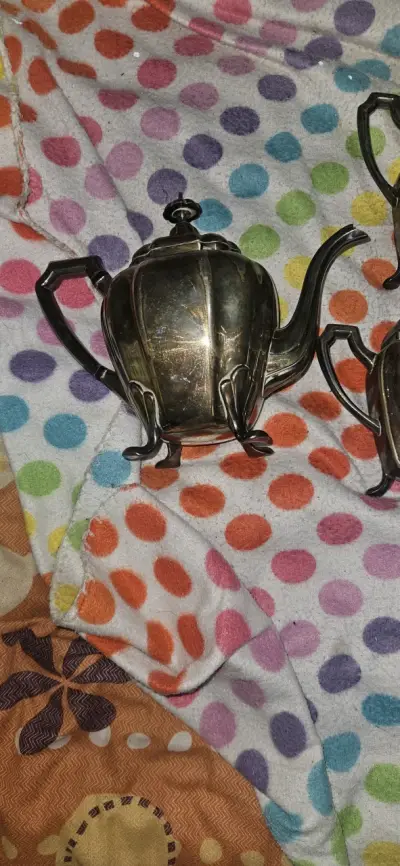 Juego de té de plata vintage - miniatura 2