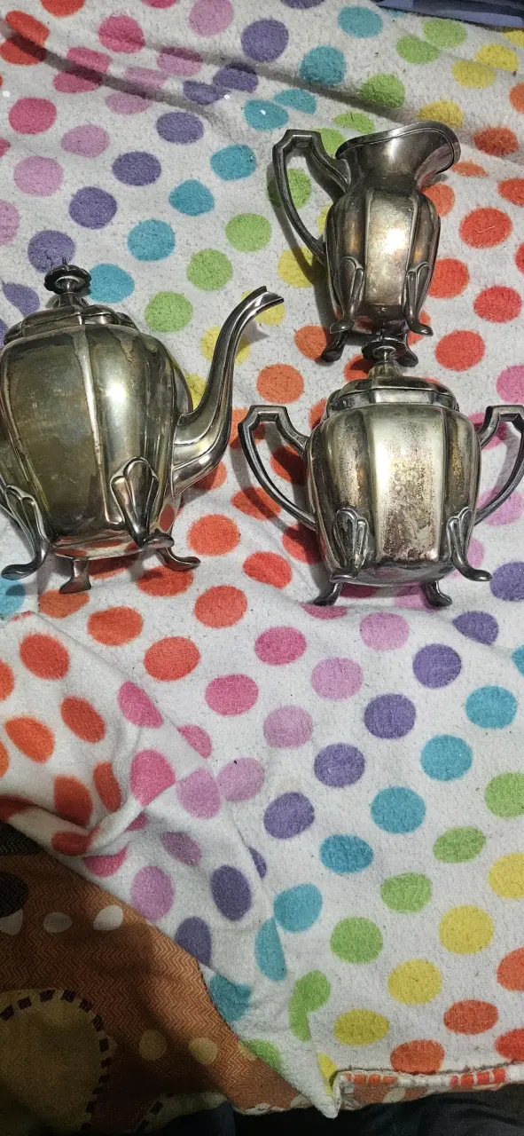 Juego de té de plata vintage - 4