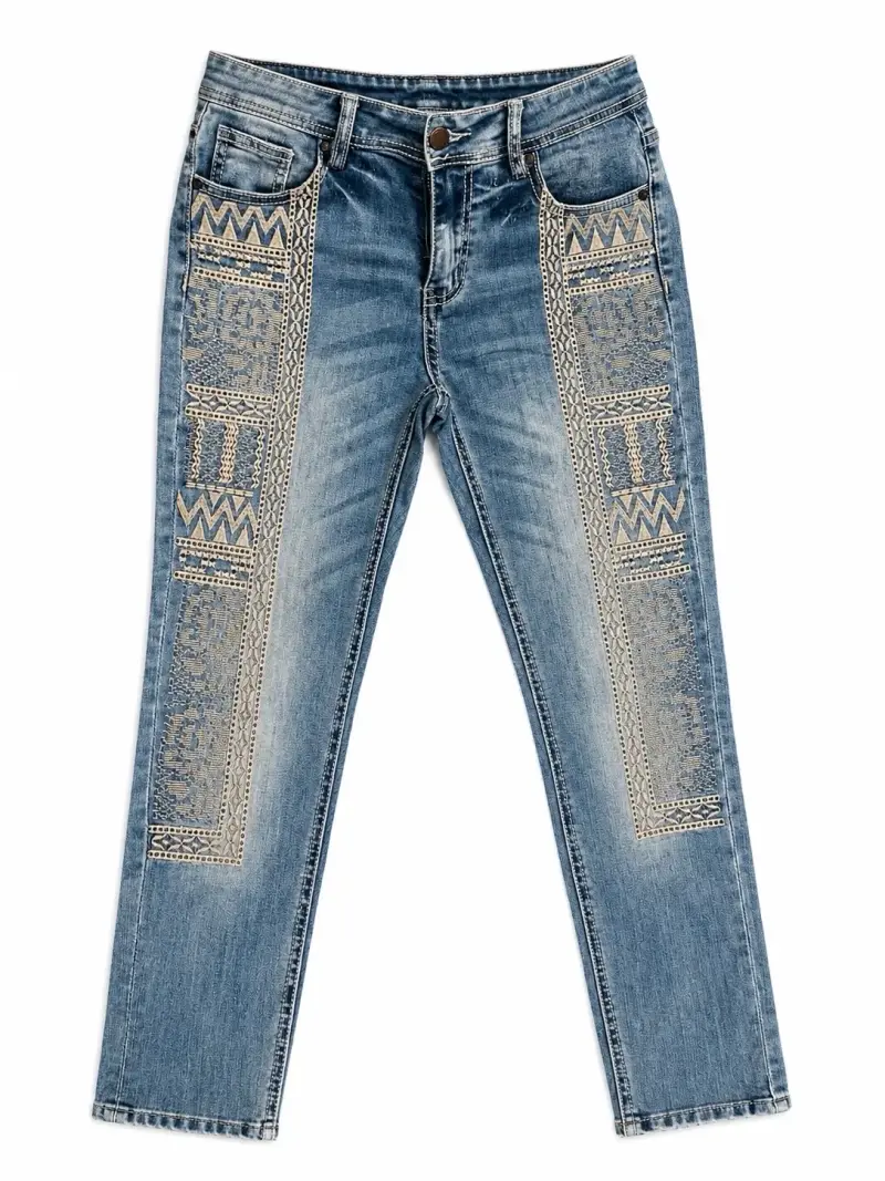 Jeans bordados para mujer estilo bohemio