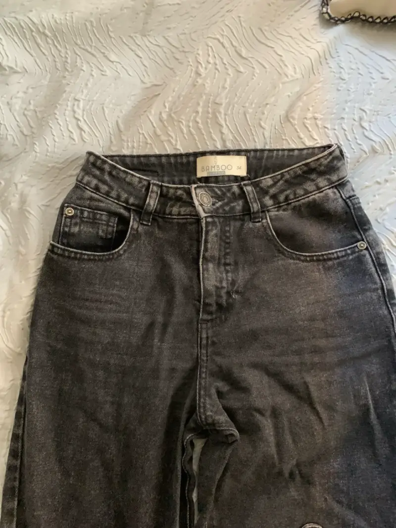 Jeans negros de mezclilla para mujer Bamboo - 4