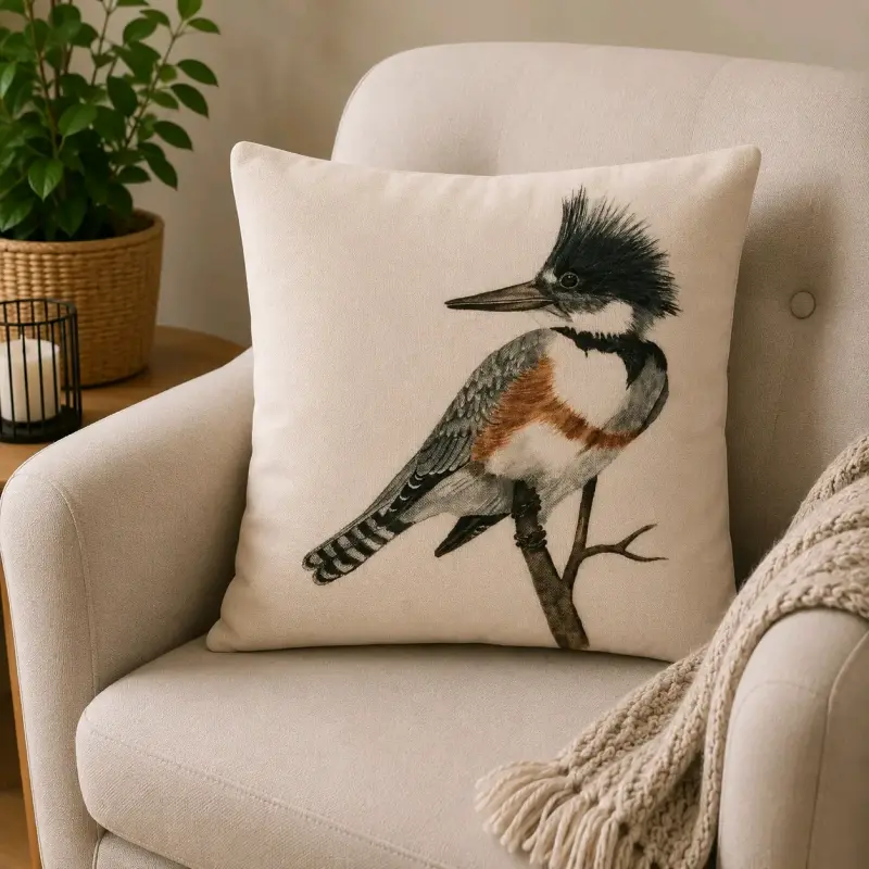 Funda de Cojín Decorativo con Diseño de Aves - 2