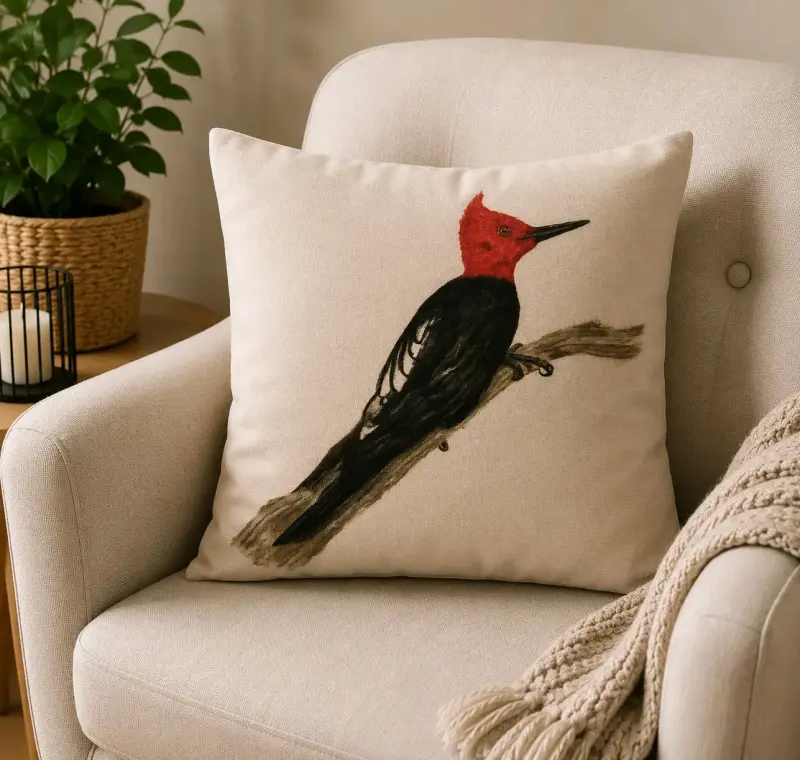 Funda de Cojín Decorativo con Diseño de Aves - 5