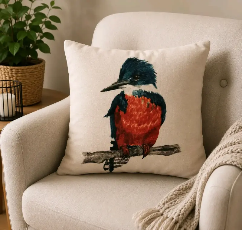 Funda de Cojín Decorativo con Diseño de Aves - 6
