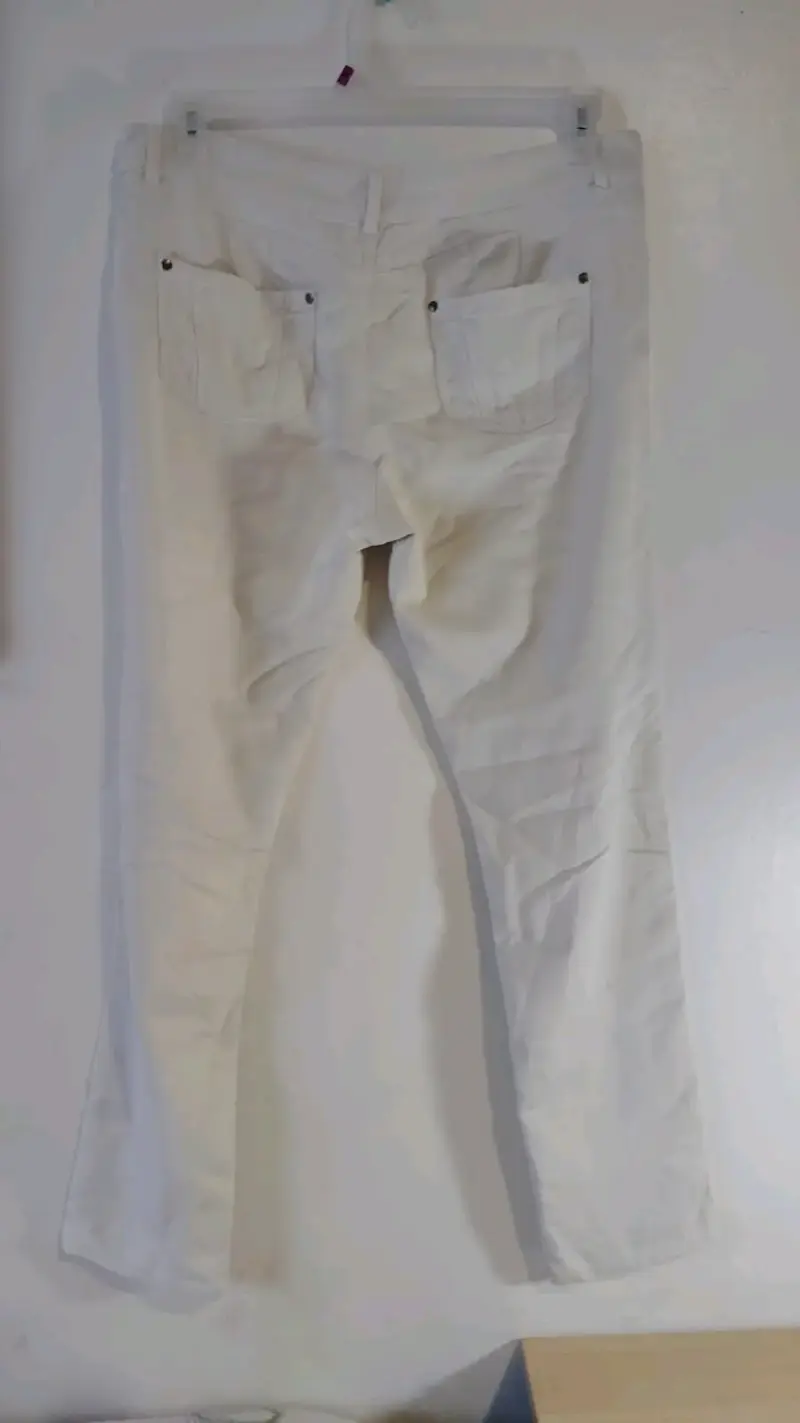 Pantalones blancos de mezclilla para mujer - 2