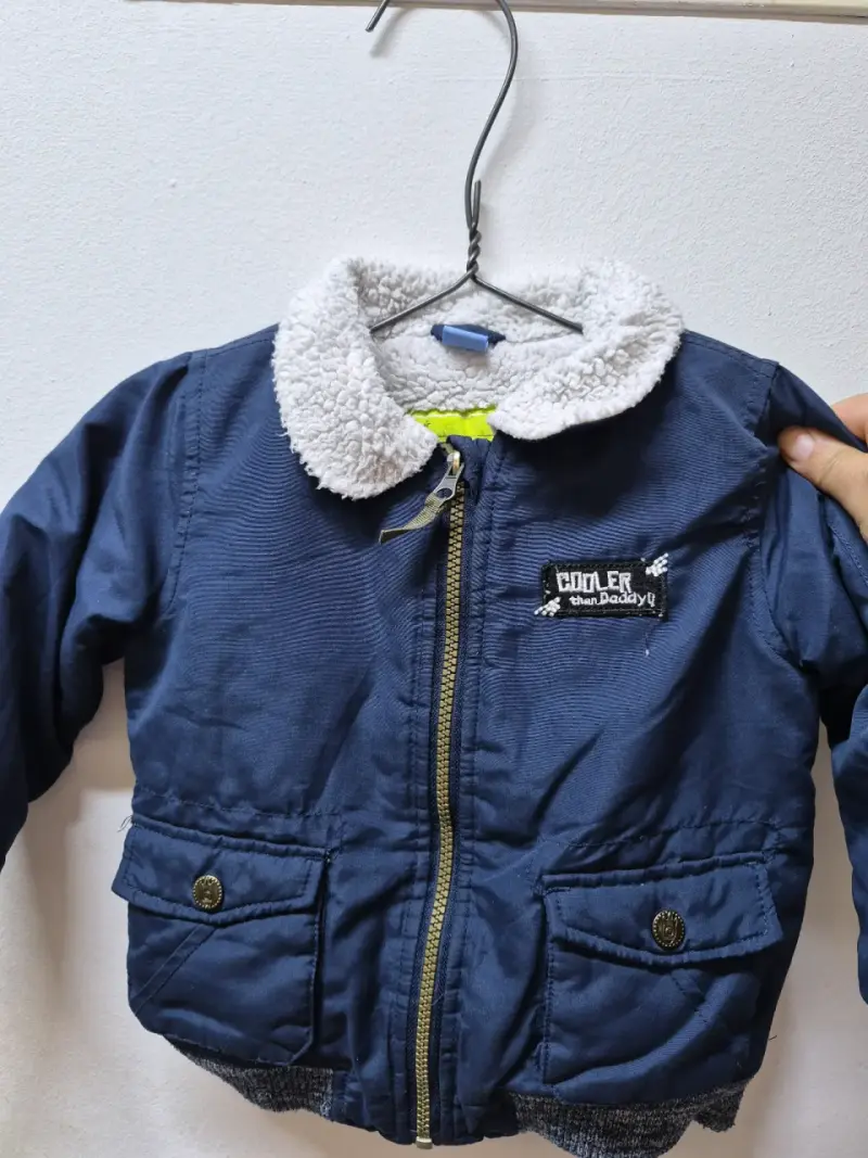 Chaqueta de niño azul con forro polar - 1