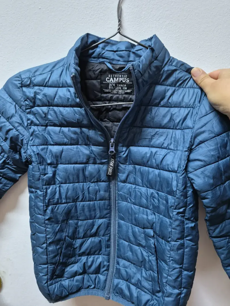 Chaqueta de niño azul con forro polar - 6