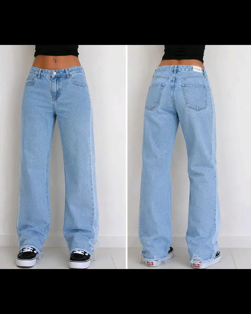 Jeans de mezclilla con diseño desgastado - 2