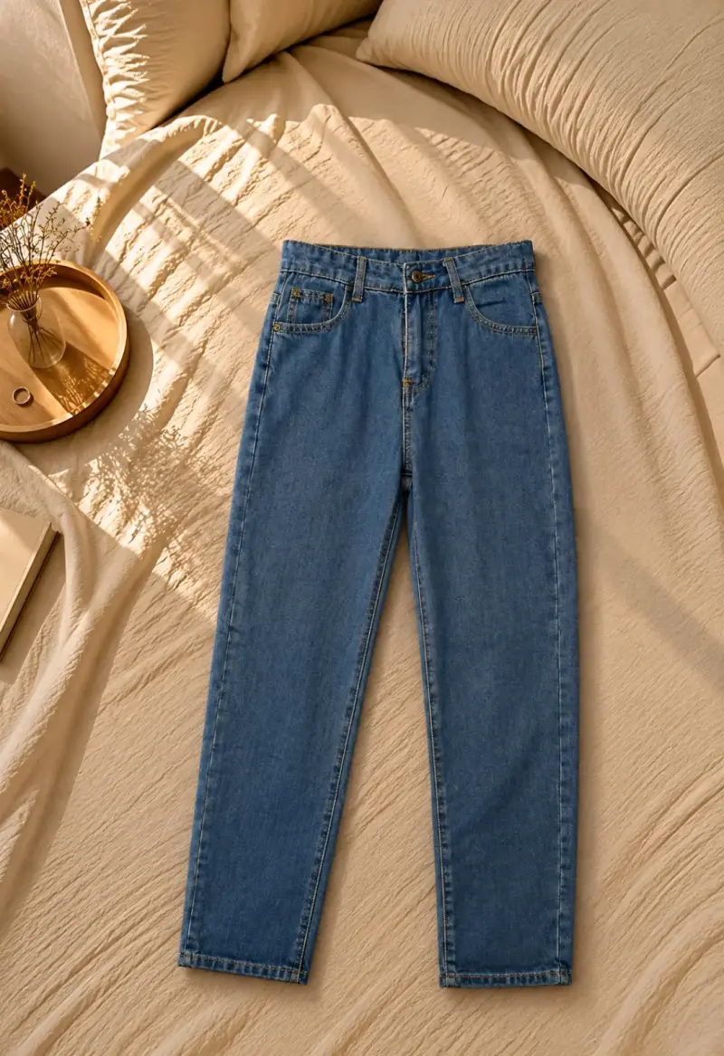 Mom's Jeans clásicos de mezclilla azul para mujer