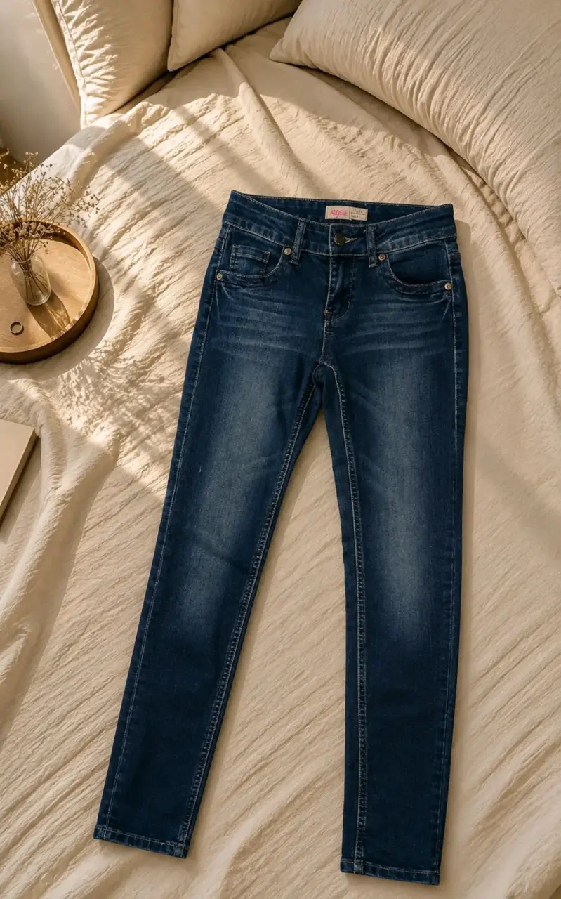 Jeans azul oscuro para mujer de corte ajustado