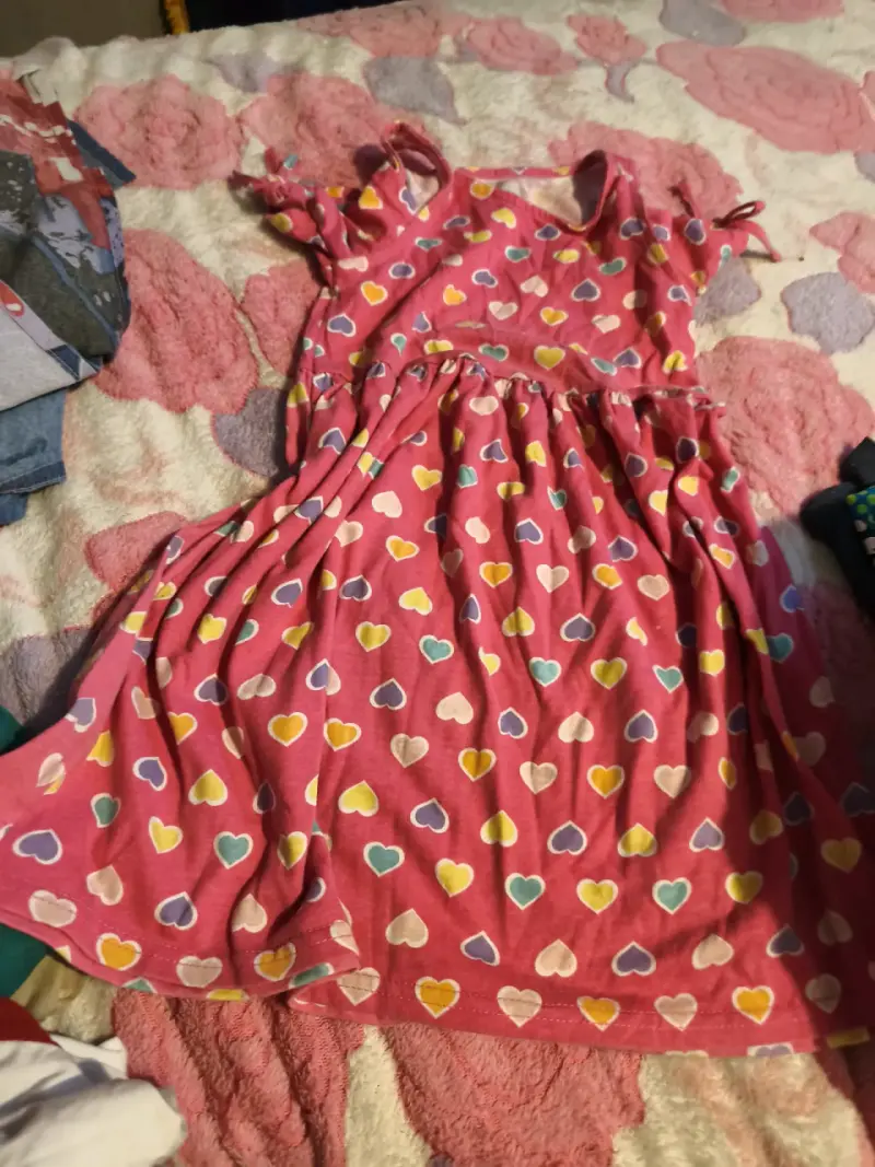 Vestido de niña a cuadros rojo y negro - 3