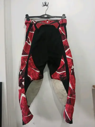 Pantalones de motocross Evolution rojos y negros - miniatura 2