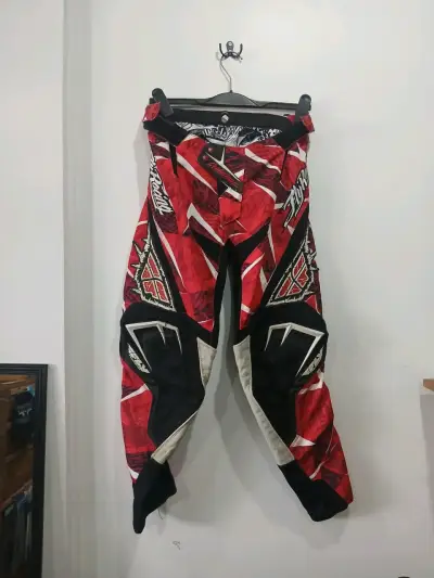 Pantalones de motocross Evolution rojos y negros - miniatura 3