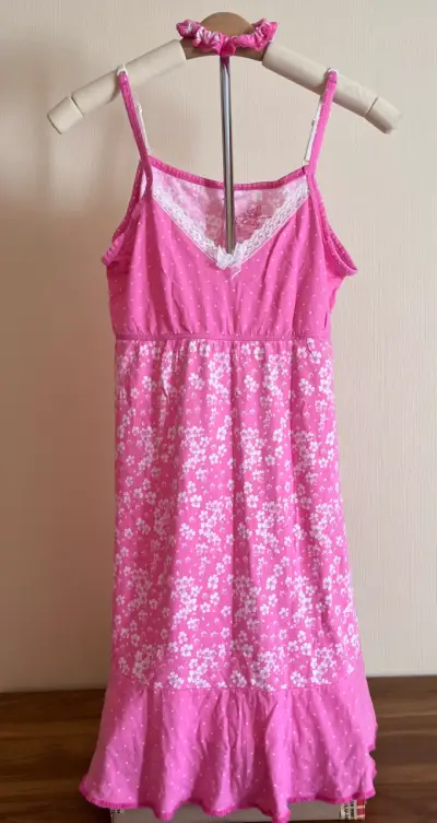 Camisón rosa con encaje Lady Genny talla S + colet - miniatura 1