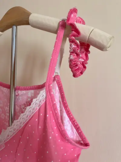Camisón rosa con encaje Lady Genny talla S + colet - miniatura 3