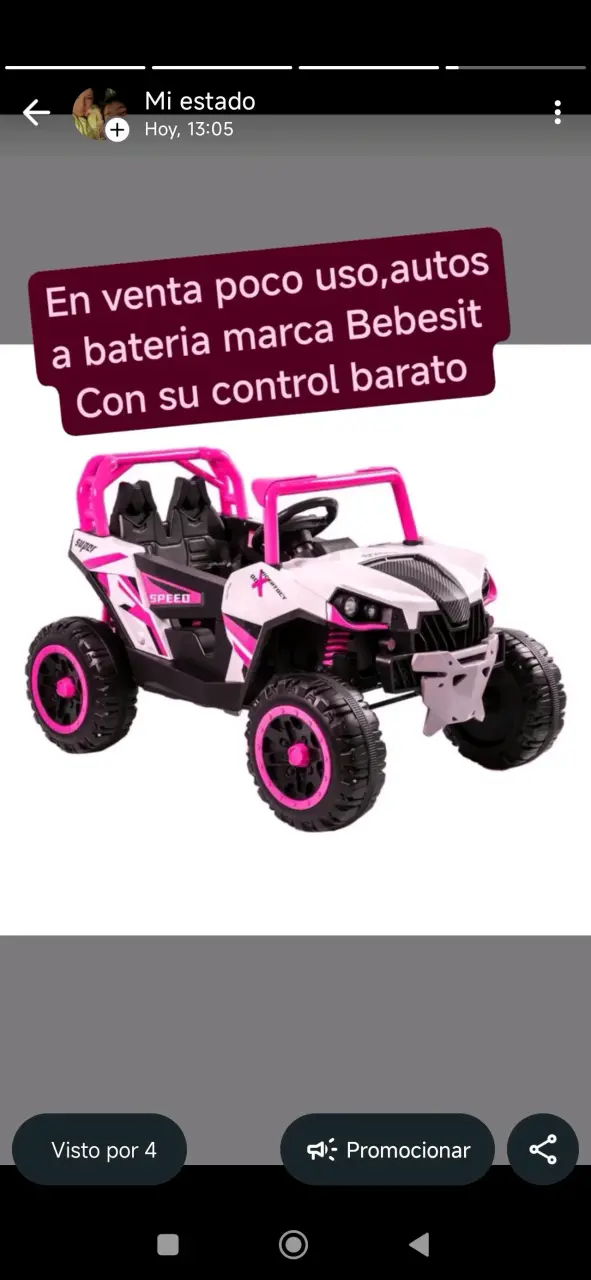 Auto a batería para niños Bebesit con control remoto